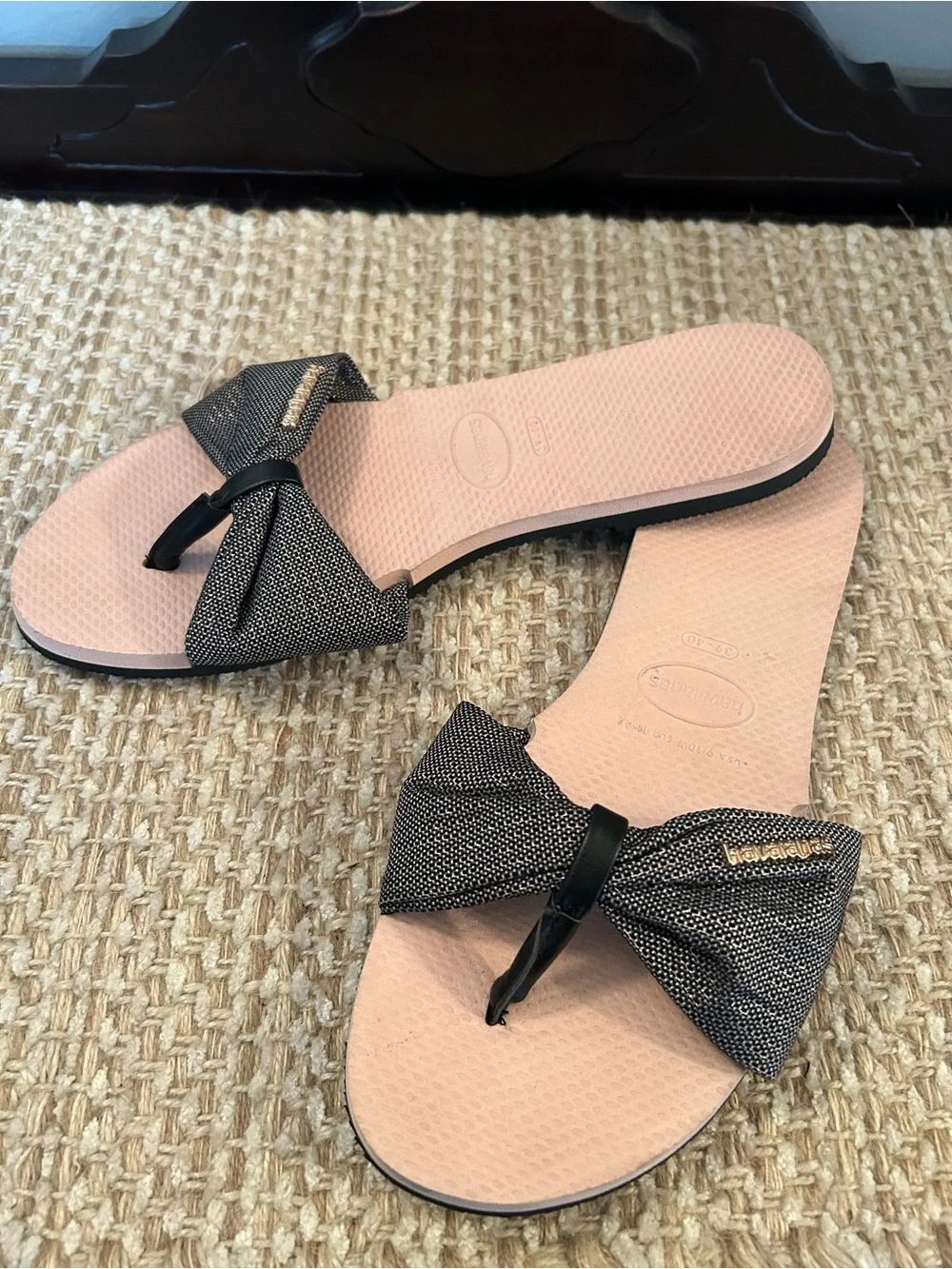 Havaianas Women's Pink Sole You St. Tropez Shine Flip Flop Sandal Shoes Sz 9-10